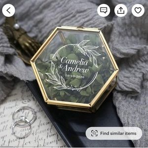 Metal Glass Ring Box